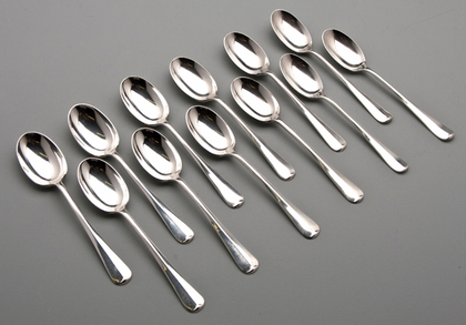 Guild of Handicraft Arts & Crafts Silver Teaspoons (Set of 12)